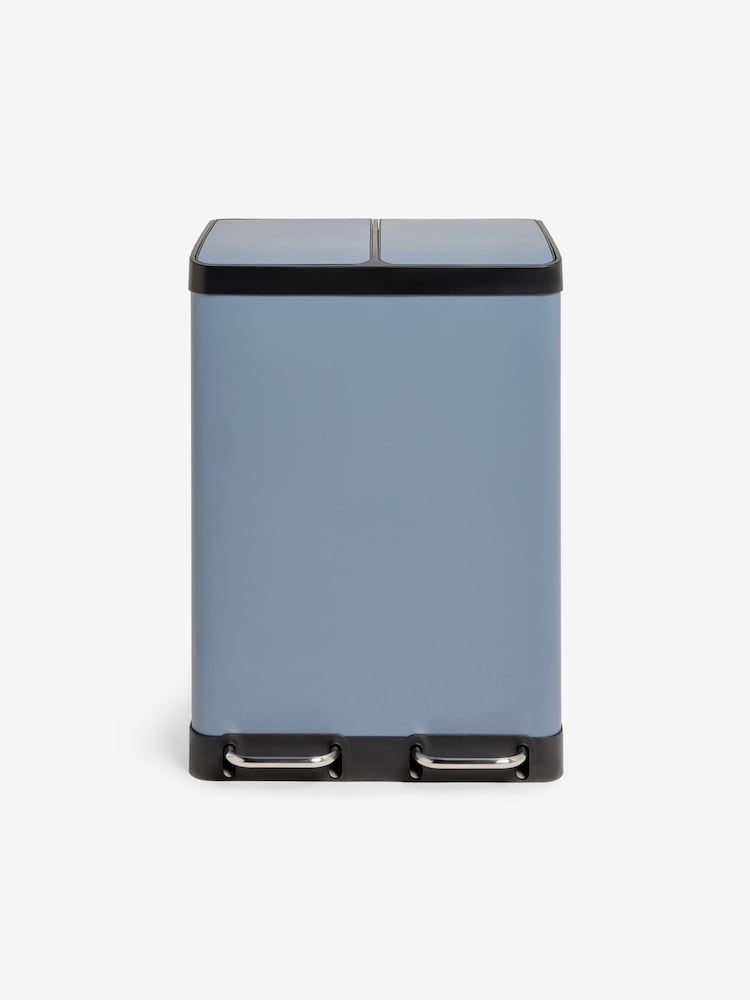 MADE.COM Blue 2 Section 60 Litre Recycling and Waste Colter Bin - Image 1 of 1 MADE.COM Blue 2 Section 60 Litre Recycling and Waste Colter Bin - Image 1 of 1