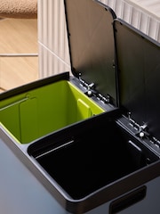 MADE.COM Blue 2 Section 60 Litre Recycling and Waste Colter Bin - Image 3 of 4
