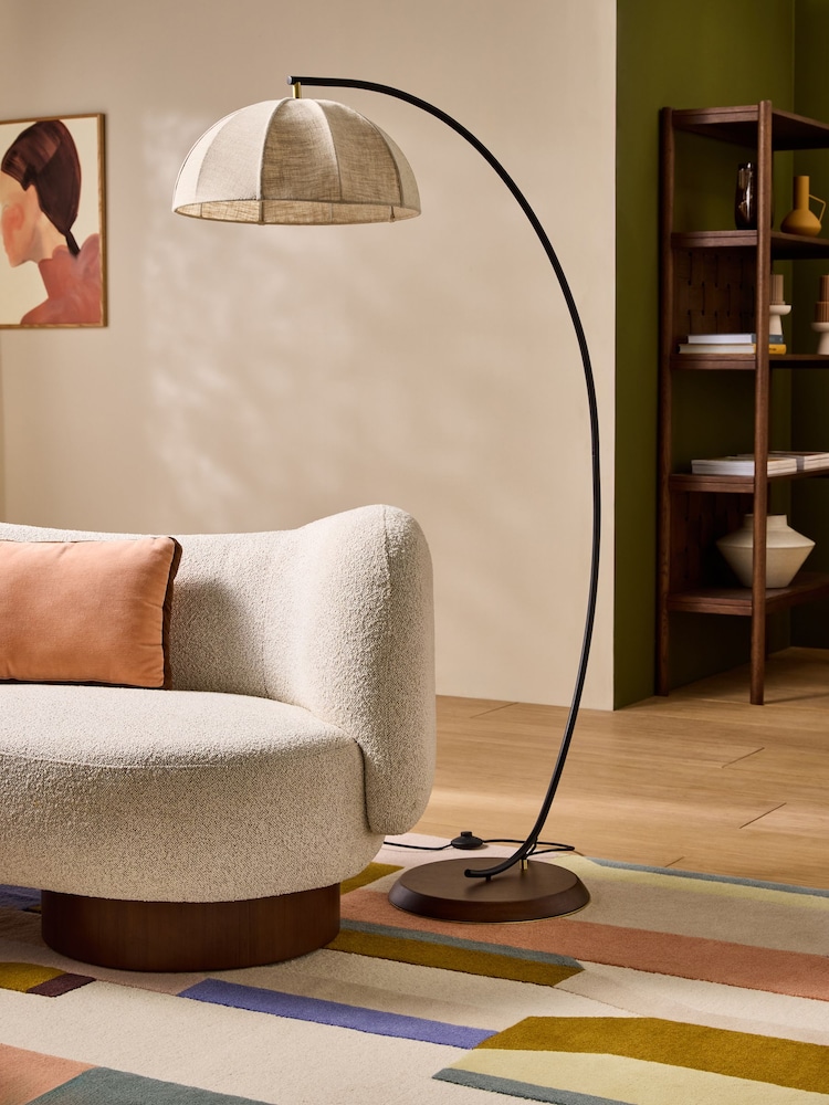 MADE.COM Black/Cream Benny Floor Lamp - Image 2 of 6