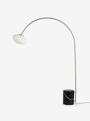 MADE.COM Silver/Frosted Caleb Marble Floor Lamp - Image 1 of 2
