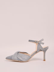 Friends Like These Blue Standard Fit Knot Pointed Toe Stiletto Heels Court Shoes - Image 5 of 5