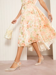 Friends Like These Cream Standard Fit Knot Pointed Toe Stiletto Heels Court Shoes - Image 3 of 5