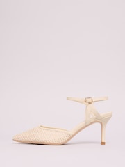 Friends Like These Cream Standard Fit Knot Pointed Toe Stiletto Heels Court Shoes - Image 5 of 5
