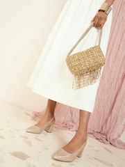 Friends Like These Gold Standard Fit Mid Block Heel Comfort Pointed Slingback Court Shoes - Image 2 of 5