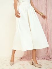 Friends Like These Gold Wide Fit Mid Block Heel Comfort Pointed Slingback Court Shoes - Image 3 of 4