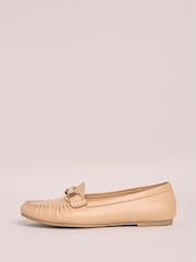 Friends Like These Neutral Snaffle Comfort Flat Faux Leather Moccasin Boat Shoes Loafer - Image 5 of 5