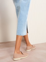 Friends Like These Nude Flat Comfort Faux Suede Loafers - Image 4 of 5