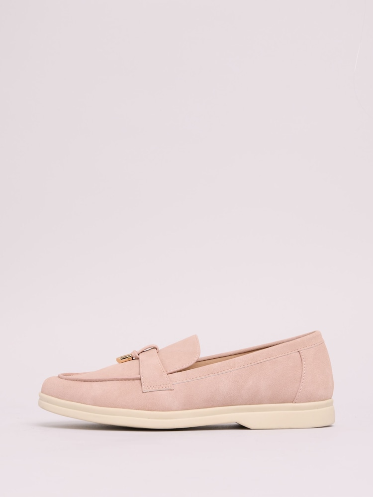 Friends Like These Nude Flat Comfort Faux Suede Loafers - Image 5 of 5