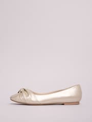 Friends Like These Gold Standard Fit Twist Detail Round Toe Flat Ballerina Pump Shoes - Image 5 of 5