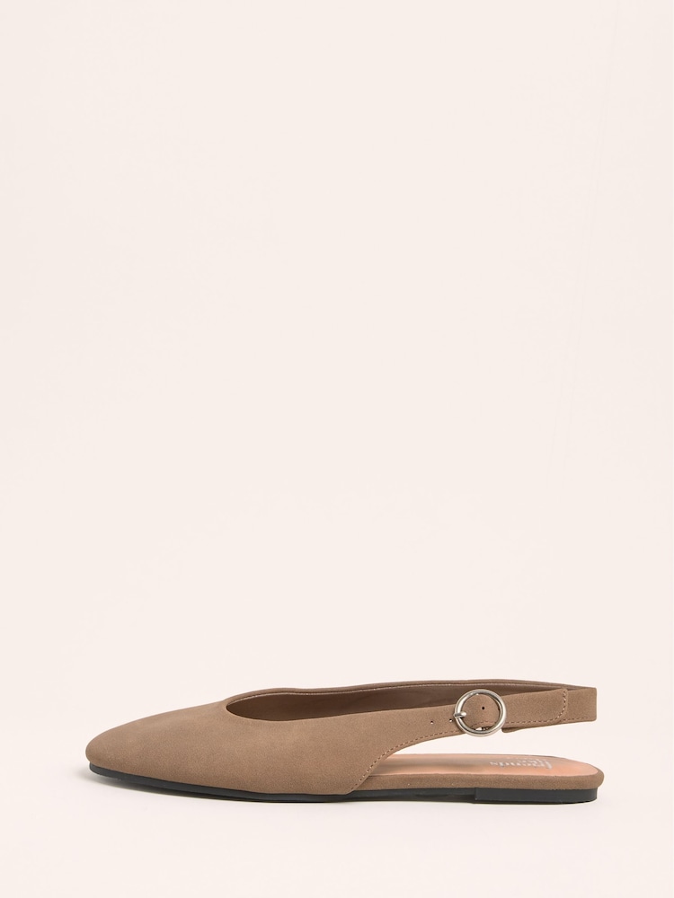 Sivkasto rjava - Friends Like These Slingback Faux Suede Flat Ballerina Pump Shoes - Slika 5 iz 5 Sivkasto rjava - Friends Like These Slingback Faux Suede Flat Ballerina Pump Shoes - Slika 5 iz 5