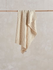 Mamas & Papas Cream 100% Cotton Welcome To The World Duckling Cable Knitted Blanket - Image 3 of 5