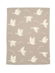 Mamas & Papas Mocha 100% Cotton Welcome To The World Duckling Knitted Blanket - Image 1 of 7
