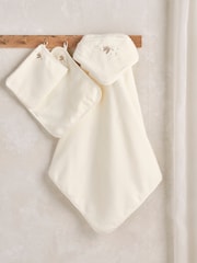 Mamas & Papas 3 Piece Cream Welcome To The World Duckling 100% Cotton Towelling Set - Image 3 of 6