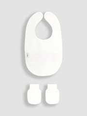 Jojo Maman Bébé White 100% Cotton Bib Mittens 2 Pack - Image 3 of 3
