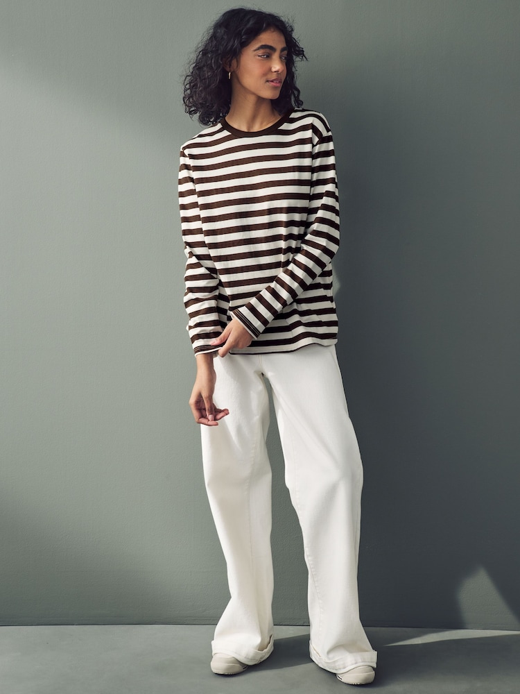 Chocolate Brown Slouch Fit Long Sleeve Top - Image 2 of 7
