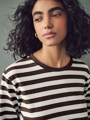 Chocolate Brown Slouch Fit Long Sleeve Top - Image 4 of 7