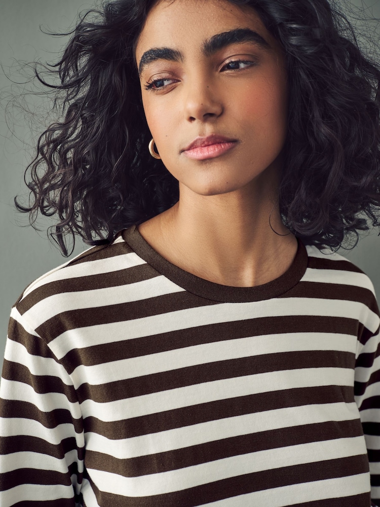Chocolate Brown Slouch Fit Long Sleeve Top - Image 4 of 7