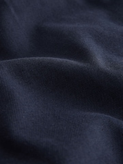 Navy Blue - Belted Cotton Linen Trousers - Image 4 of 6