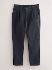 Navy Slim Fit Signature Chino Trousers With Silk - Image 1 of 4