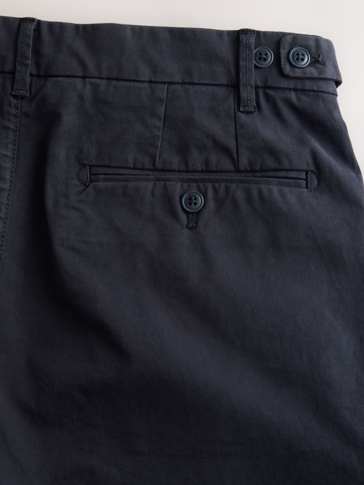Navy Slim Fit Signature Chino Trousers With Silk - Image 4 of 4