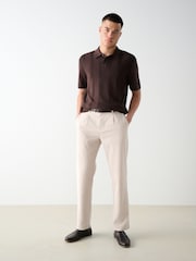 Piedra claro - Belted Cotton Linen Trousers - Imagen 2 de 10
