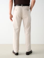 Piedra claro - Belted Cotton Linen Trousers - Imagen 3 de 10