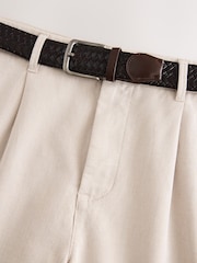 Piedra claro - Belted Cotton Linen Trousers - Imagen 7 de 10