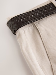 Piedra claro - Belted Cotton Linen Trousers - Imagen 8 de 10