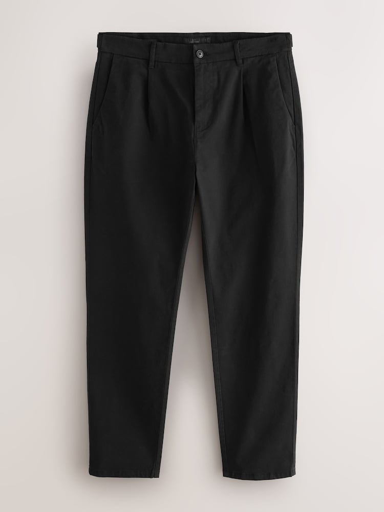 Black Slim Fit Signature Chino Trousers With Silk - Image 1 of 4