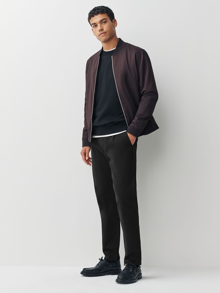 Black Slim Fit Signature Chino Trousers With Silk - Image 2 of 10 Black Slim Fit Signature Chino Trousers With Silk - Image 2 of 10