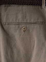 Marrom cogumelo - Calça de algodão e linho Belted - Imagem 4 de 6