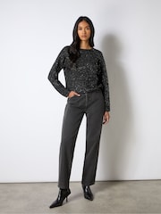 Ro&Zo Black Sparkle Twist Jumper - Image 2 of 5
