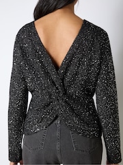 Ro&Zo Black Sparkle Twist Jumper - Image 5 of 5