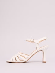 Friends Like These White Mid Heel Multi Strap Buckle Detail Sandals - Image 5 of 5