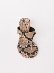 Friends Like These Snake Print Comfort Toe Post Kitten Heel Mule Sandals - Image 4 of 5
