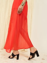 أسود - Friends Like These Double Strap Block Mid Heel Mule Sandals - صورة 4 من 5