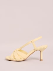 Friends Like These Yellow Standard Fit Knot Detail Multi Strap Stiletto Heels Faux Leather Sandals - Image 5 of 5