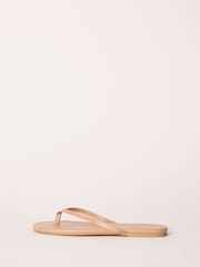 Friends Like These Nude Standard Fit Toe Thong Faux Leather Flip Flops - Image 5 of 5