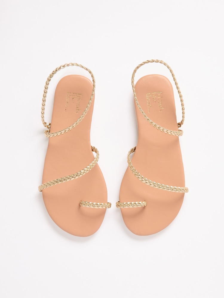 Friends Like These Gold Standard Fit Asymmetric Toe Loop Faux Leather Flip Flop Sandals - Image 1 of 5