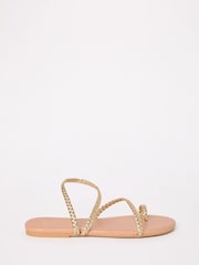 Friends Like These Gold Standard Fit Asymmetric Toe Loop Faux Leather Flip Flop Sandals - Image 2 of 5