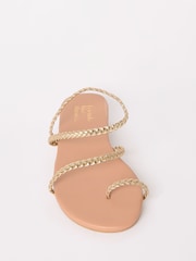 Friends Like These Gold Standard Fit Asymmetric Toe Loop Faux Leather Flip Flop Sandals - Image 4 of 5