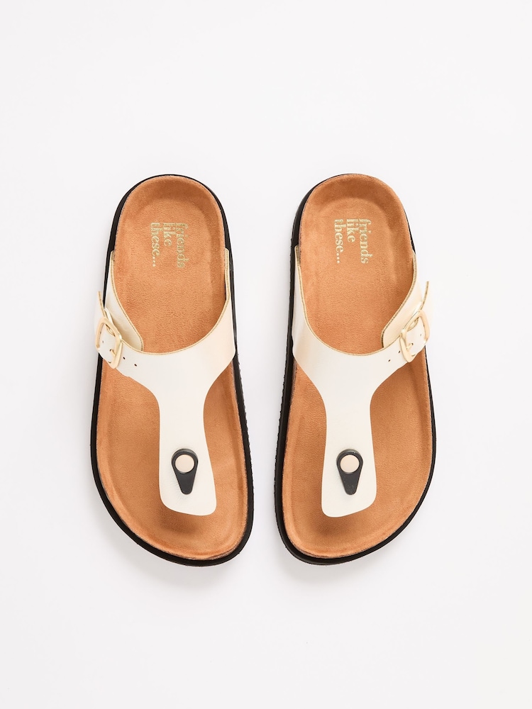 Dorado - Friends Like These Toe Thong Comfort Footbed Flat Sandals - Imagen 1 de 5 Dorado - Friends Like These Toe Thong Comfort Footbed Flat Sandals - Imagen 1 de 5