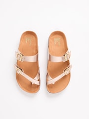 Friends Like These Rose Gold Toe Thong Comfort Footbed Flat Sandals - Image 1 of 5