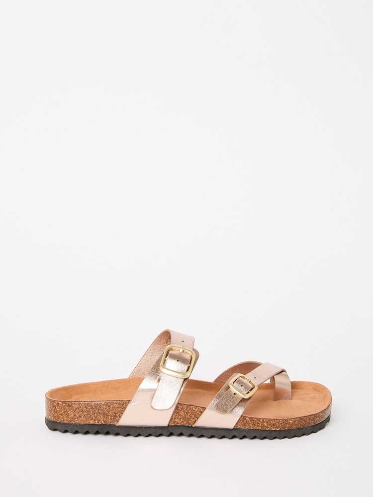 Friends Like These Rose Gold Toe Thong Comfort Footbed Flat Sandals - Image 2 of 5