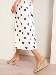 Friends Like These Nude Wide Fit Multi Strap Detail Mid Wedge Sandals - Image 4 of 4