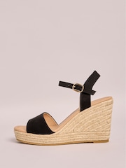 Friends Like These Black Standard Fit Ankle Strap Espadrille Wedges Sandals - Image 5 of 5