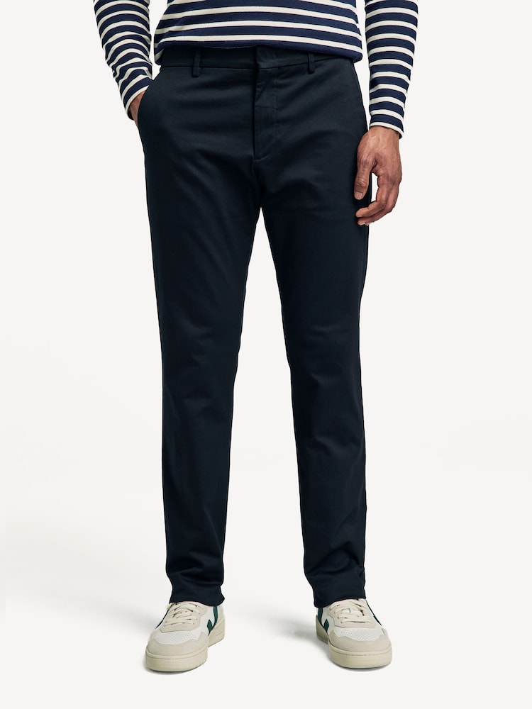 NN.07 Black Theo Straight Leg Chino Trousers - Image 1 of 8