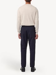 NN.07 Blue Navy Billie Slim Leg Seersucker Tailored Trousers - Image 2 of 6