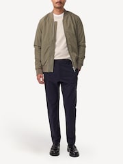 NN.07 Blue Navy Billie Slim Leg Seersucker Tailored Trousers - Image 3 of 6