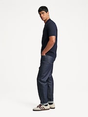 NN.07 Blue Hanzie Zip Knit Polo Shirt - Image 3 of 8